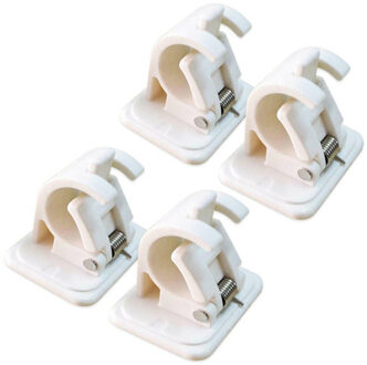 Creatieve Opknoping Staaf Clip Zelfklevende Gordijn Opknoping Staaf Klem Haken Douchegordijn Staaf Vaste Clip Opknoping Rack Badkamer Haak 4stk