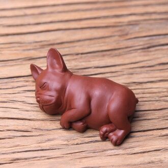 Creatieve Paarse Klei Slaperige Hond Thee Huisdier Theewaar Levert Keramische Kleine Beeldjes Lucky Puppy Woondecoratie Ambachten T1