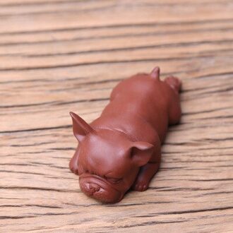 Creatieve Paarse Klei Slaperige Hond Thee Huisdier Theewaar Levert Keramische Kleine Beeldjes Lucky Puppy Woondecoratie Ambachten T2