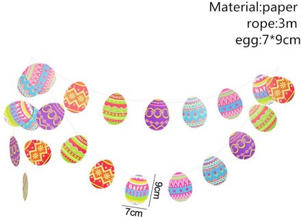 Creatieve Pasen Decoraties Banner Bunting Bunny Eieren Pull Vlag Voor Festival Party Kids Verjaardag Decoratieve Opknoping Slingers B1