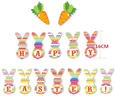 Creatieve Pasen Decoraties Banner Bunting Bunny Eieren Pull Vlag Voor Festival Party Kids Verjaardag Decoratieve Opknoping Slingers C1