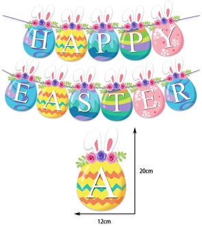 Creatieve Pasen Decoraties Banner Bunting Bunny Eieren Pull Vlag Voor Festival Party Kids Verjaardag Decoratieve Opknoping Slingers D1