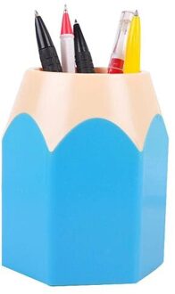 Creatieve Pen Vaas Potlood Pot Makeup Brush Holder Potlood Stand Houders Briefpapier Bureau Container Kantoorbenodigdheden #15 blauw