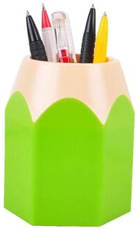 Creatieve Pen Vaas Potlood Pot Makeup Brush Holder Potlood Stand Houders Briefpapier Bureau Container Kantoorbenodigdheden #15 groen