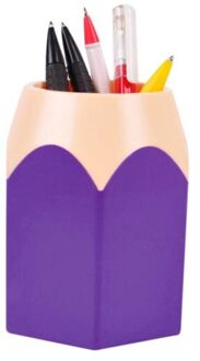 Creatieve Pen Vaas Potlood Pot Makeup Brush Holder Potlood Stand Houders Briefpapier Bureau Container Kantoorbenodigdheden #15 paars