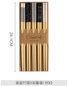 Creatieve Persoonlijkheid Leuke 5 Pairs Sets Chop Sticks Japanse Stijl Bamboe Eetstokjes Huishouden Natuurlijke Hout Chopstick Set