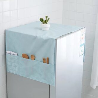 Creatieve Peva Koelkast Organizer Huishoudelijke Wasmachine Stofkap Waterdichte Koelkast Dekt Keuken Producten Blauw