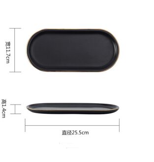 Creatieve Phnom Penh Westerse Voedsel Keramische Plaat Eenvoudige Keramische Ovale Snack Schotel Sieraden Opbergvak Serveerschaal Dessert Lade S-1
