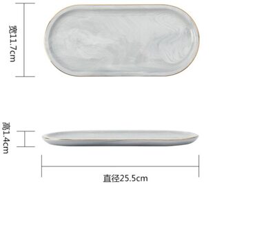 Creatieve Phnom Penh Westerse Voedsel Keramische Plaat Eenvoudige Keramische Ovale Snack Schotel Sieraden Opbergvak Serveerschaal Dessert Lade S-2
