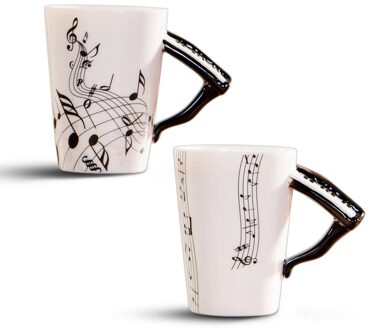 Creatieve Piano Handvat Keramische Cup Gratis Spectrum Koffie Melk Thee Cup Persoonlijkheid Mok Unieke Muziekinstrument Gif