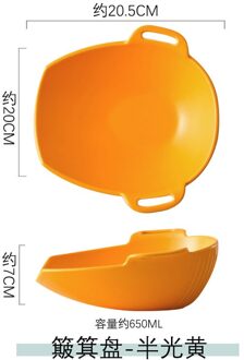 Creatieve Plaat Keramiek Noord Europese Salade Servies Platen Magnetron Gerechten geel