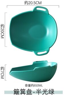 Creatieve Plaat Keramiek Noord Europese Salade Servies Platen Magnetron Gerechten groen