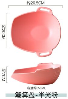 Creatieve Plaat Keramiek Noord Europese Salade Servies Platen Magnetron Gerechten roze
