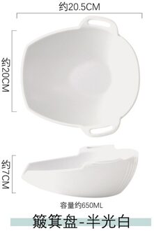 Creatieve Plaat Keramiek Noord Europese Salade Servies Platen Magnetron Gerechten wit