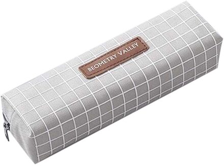 Creatieve Plaid Dot Canvas School Pencil Case Cosmetische Make Opbergtas Ondersteuning Mode Potlood Gevallen Канцелярия