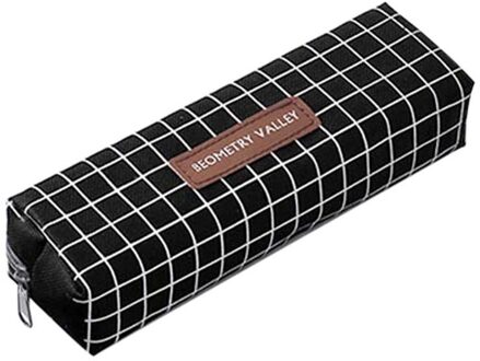 Creatieve Plaid Dot Canvas School Pencil Case Cosmetische Make Opbergtas Ondersteuning Mode Potlood Gevallen Канцелярия