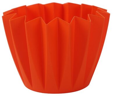 Creatieve Plastic Decoratieve Bloem Mand Tuin Onbreekbaar Plastic Kwekerij Potten Voor Succulenten Party Decoratie Potten oranje