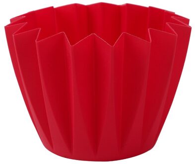 Creatieve Plastic Decoratieve Bloem Mand Tuin Onbreekbaar Plastic Kwekerij Potten Voor Succulenten Party Decoratie Potten rood