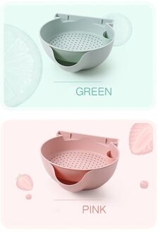 Creatieve Plastic Fruitschaal Dubbele Afneembare Afvoer Plaat Snoep Schotel Zaden Snack Dessert Container Mobiele Frame Supporter Blauw