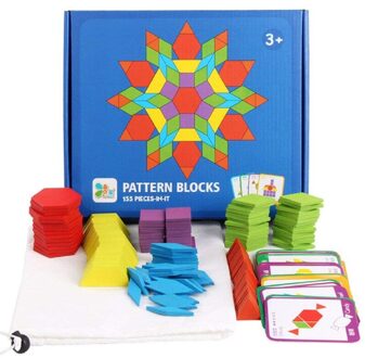 Creatieve Puzzel Games Educatief Speelgoed Voor Kinderen Puzzel Leren Kinderen Ontwikkelen Houten Geometrische Vorm Speelgoed 155 Pcs