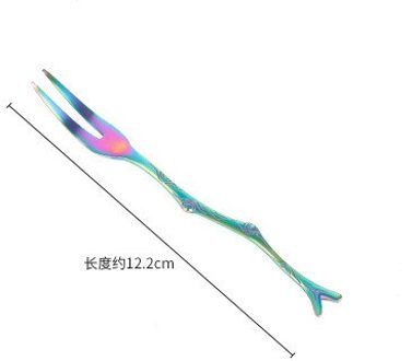 Creatieve Restaurant Metal Takken Blad Retro Crown Vorm Vork Tak Roestvrij Stalen Lepel Vork Huishoudelijke Fruit Vork Dessert kleur