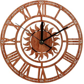 Creatieve Retro Decoratieve Zon Romeinse Digitale Acryl Wandklok