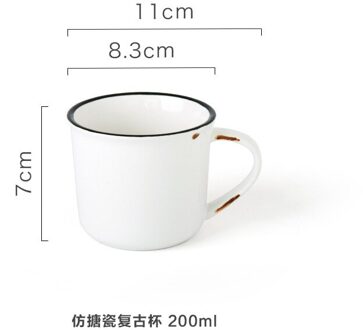 Creatieve Retro Keramische Cup Mok Koffie Cup Imitatie Emaille Beker Melk Cup Nostalgische Cup Water Cup