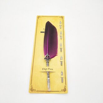 Creatieve Retro Quill Pen Bloem Lichaam Ronde Body Gedoopt In Water Vulpen Verf Set Leraar En Student 6