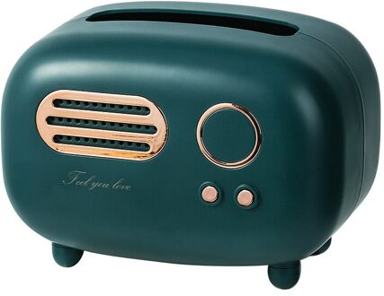 Creatieve Retro Radio Tissue Doos Desktop Papier Houder Chic Home Auto Papier Dispenser Opbergdoos Servet Case Organizer Tafel Decor groen