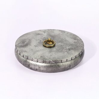 Creatieve Retro Ronde Thee Caddy Ijzeren Verpakking Pu'er Thee Cake Thee Pillendoosje Thee Koffie Suiker Opslag Potten Lege doos Retro zwart