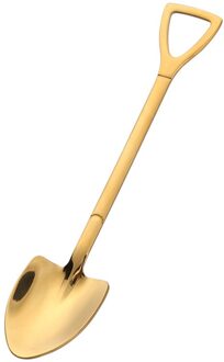 Creatieve Retro Schop Koffielepel Roestvrij Staal Dessert Lepel Watermeloen Lepel Ijs Lepel Tip Schop Platte Schop goud A