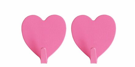 Creatieve Roze; Blauw 2 Stks/pak Keuken Kleverige Haken Organizer Wit Opslag Haak Rvs Wandmontage Glanzende Hart Vorm