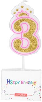 Creatieve Roze Kroon Verjaardag Nummer Kaarsen 0-8 voor Kinderen Volwassen Meisjes Jongens Verjaardag Kaarsen Taart Decoraties 3