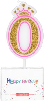 Creatieve Roze Kroon Verjaardag Nummer Kaarsen 0-8 voor Kinderen Volwassen Meisjes Jongens Verjaardag Kaarsen Taart Decoraties