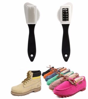 Creatieve S-vorm Schoen Cleaner Black 3 Zijden Reinigingsborstel Voor Suede Nubuck Boot Schoenen