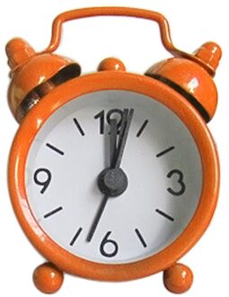 Creatieve Schattige Mini Metalen Kleine Alarm Elektronische Kleine Wekker Tafel Klok Ochtend Wekker Slaapkamer Bureau Decoratie # W2 oranje