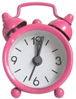 Creatieve Schattige Mini Metalen Kleine Alarm Elektronische Kleine Wekker Tafel Klok Ochtend Wekker Slaapkamer Bureau Decoratie # W2 roze