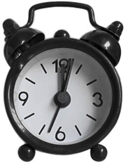 Creatieve Schattige Mini Metalen Kleine Alarm Elektronische Kleine Wekker Tafel Klok Ochtend Wekker Slaapkamer Bureau Decoratie # W2 zwart