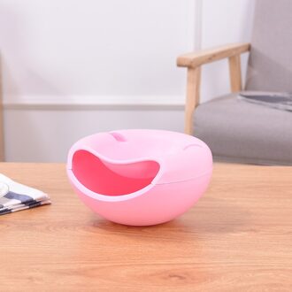 Creatieve Snack Container Double Layer Fruit Snoep Kom Blikjes Sieraden Cosmetische Opbergdoos Telefoon Kom Lui Fruitschaal Houder Doos Roze
