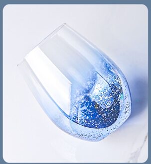 Creatieve Sterrenhemel Ei Vorm Glas Ontbijt Cup Koffie Thee Melk Sap Water Mok Rode Wijn Whiskey Cup Liefhebbers vrienden Cup blauw