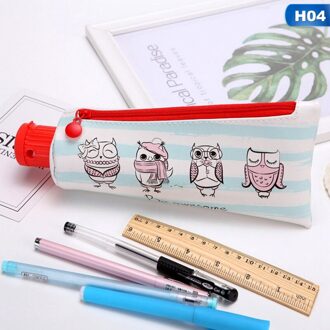 Creatieve Tandpasta Model Etui Potlood Tas Leuke Eenhoorn Lederen Pencilcases Student School Rits Pen Box Briefpapier Tas H04