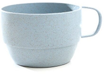 Creatieve Tarwe Stro Mok Koffie Melk Thee Dranken Cup Voor Paar Handvat Drinkware Eenvoudige Ontbijt Cup blauw