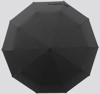 Creatieve Tien Bone Zwarte Lijm Zonnebrandcrème Paraplu Automatische Mannen Business Paraplu Reclame Drie Automatic - zwart