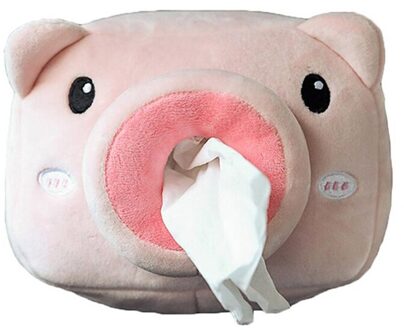 Creatieve Tissue Doos Auto Tissue Doos Leuke Servet Tissue Papier Houder Universele Auto Armsteun Producten Auto Accessoires roze varken