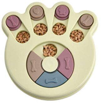 Creatieve Trage Voedsel Kom Voor Kleine Middelgrote Honden Puppy Voeden Doseren Training Disc Plastic Interactieve Puzzel Speelgoed A blauw