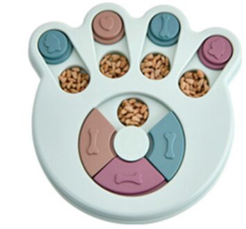 Creatieve Trage Voedsel Kom Voor Kleine Middelgrote Honden Puppy Voeden Doseren Training Disc Plastic Interactieve Puzzel Speelgoed A groen