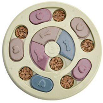 Creatieve Trage Voedsel Kom Voor Kleine Middelgrote Honden Puppy Voeden Doseren Training Disc Plastic Interactieve Puzzel Speelgoed B groen