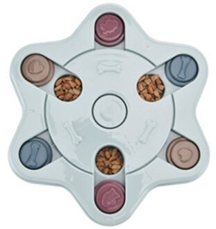 Creatieve Trage Voedsel Kom Voor Kleine Middelgrote Honden Puppy Voeden Doseren Training Disc Plastic Interactieve Puzzel Speelgoed C blauw