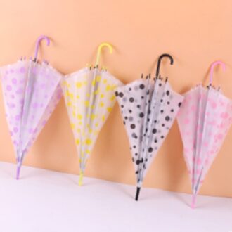 Creatieve Transparante Paraplu 8-Bone Paraplu Automatische Rechte Handvat Lange Handvat Transparante UmbrellaA742 stijl 3 willekeurig