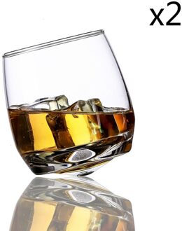 Creatieve Tumbler Gyrate Wijn Bril Scotch Whisky Rock Glas Voor Bar Kantoor Huishoudelijke Bier Jack Whisky Crystal Cup 2 stukken